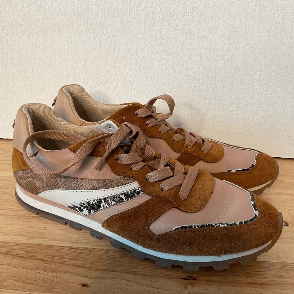 Coach G4218 Women's Multicolor Leather Patchwork‎ Runner Sneaker Size 9.5B